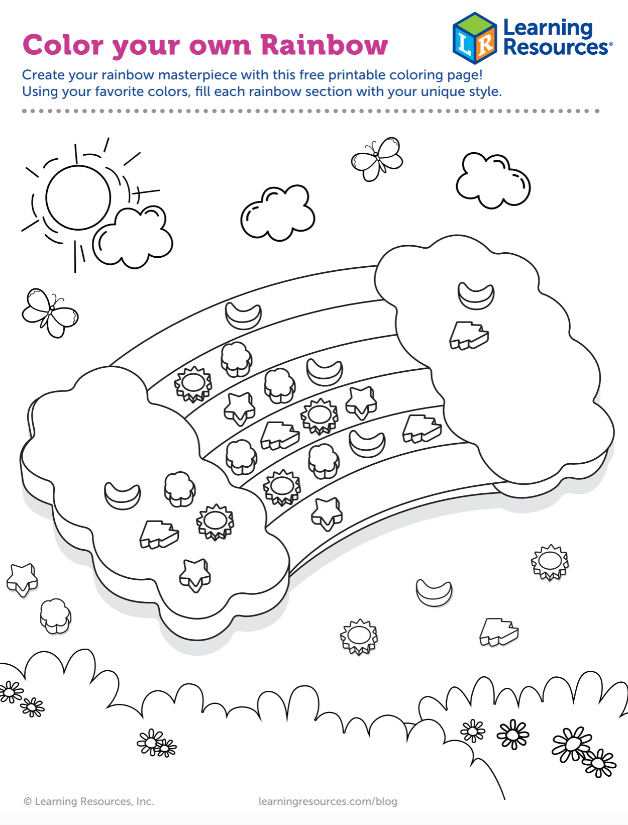Unleash your childs creativity with learning resources color your own rainbow printable