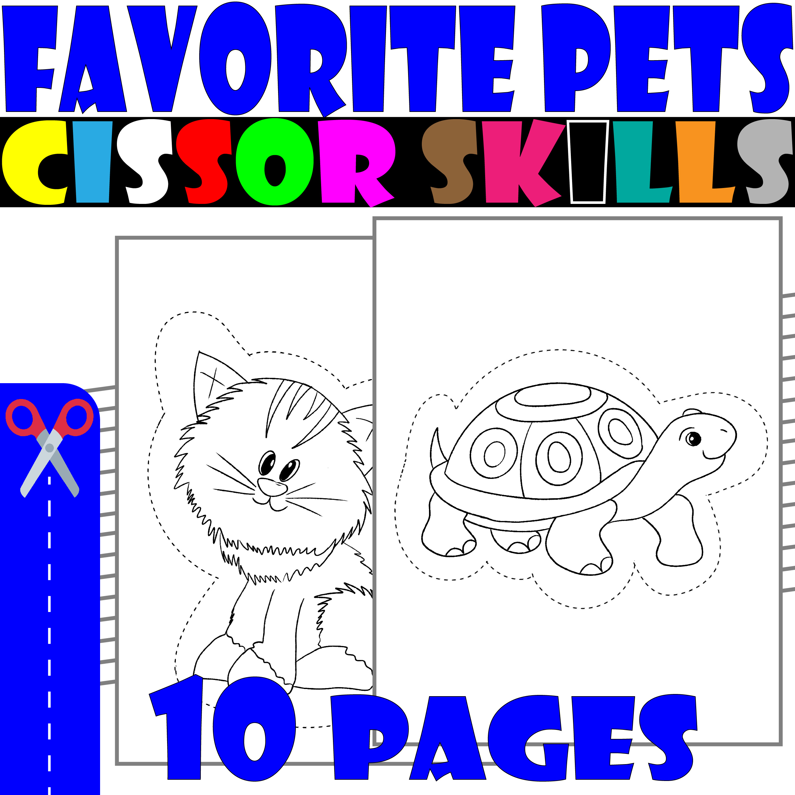 Favorite pets scissor skills and coloring for kids pets scissor skills made by teachers