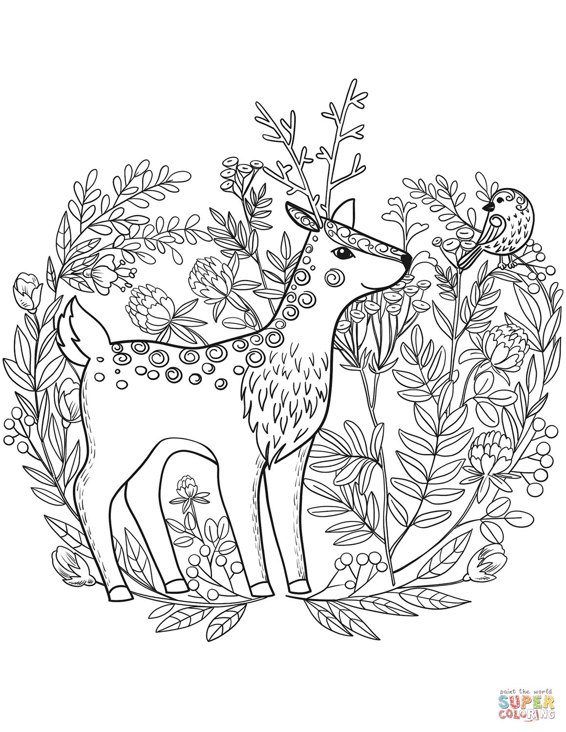 Fawn coloring page free printable coloring pages deer coloring pages coloring pages pattern coloring pages