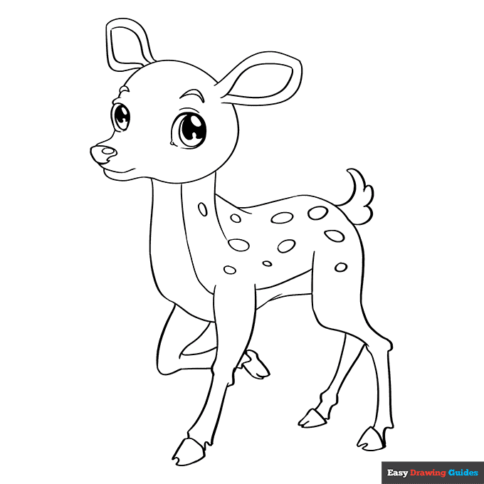 Baby deer coloring page easy drawing guides