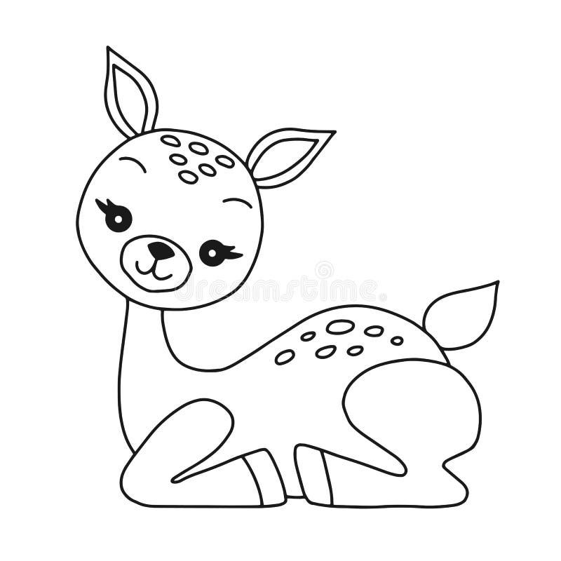 Fawn coloring page stock illustrations â fawn coloring page stock illustrations vectors clipart