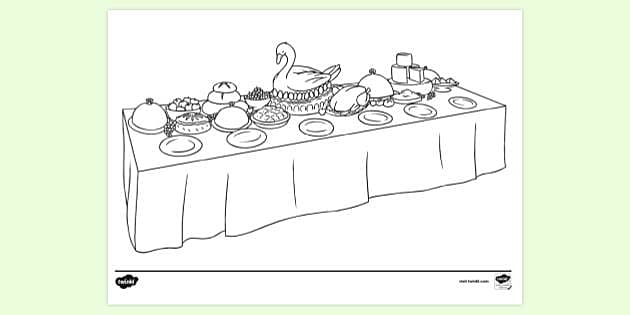 Banquet food colouring sheet teacher