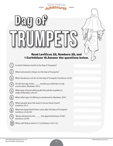 Day of trumpets yom teruah activity book teaching resources