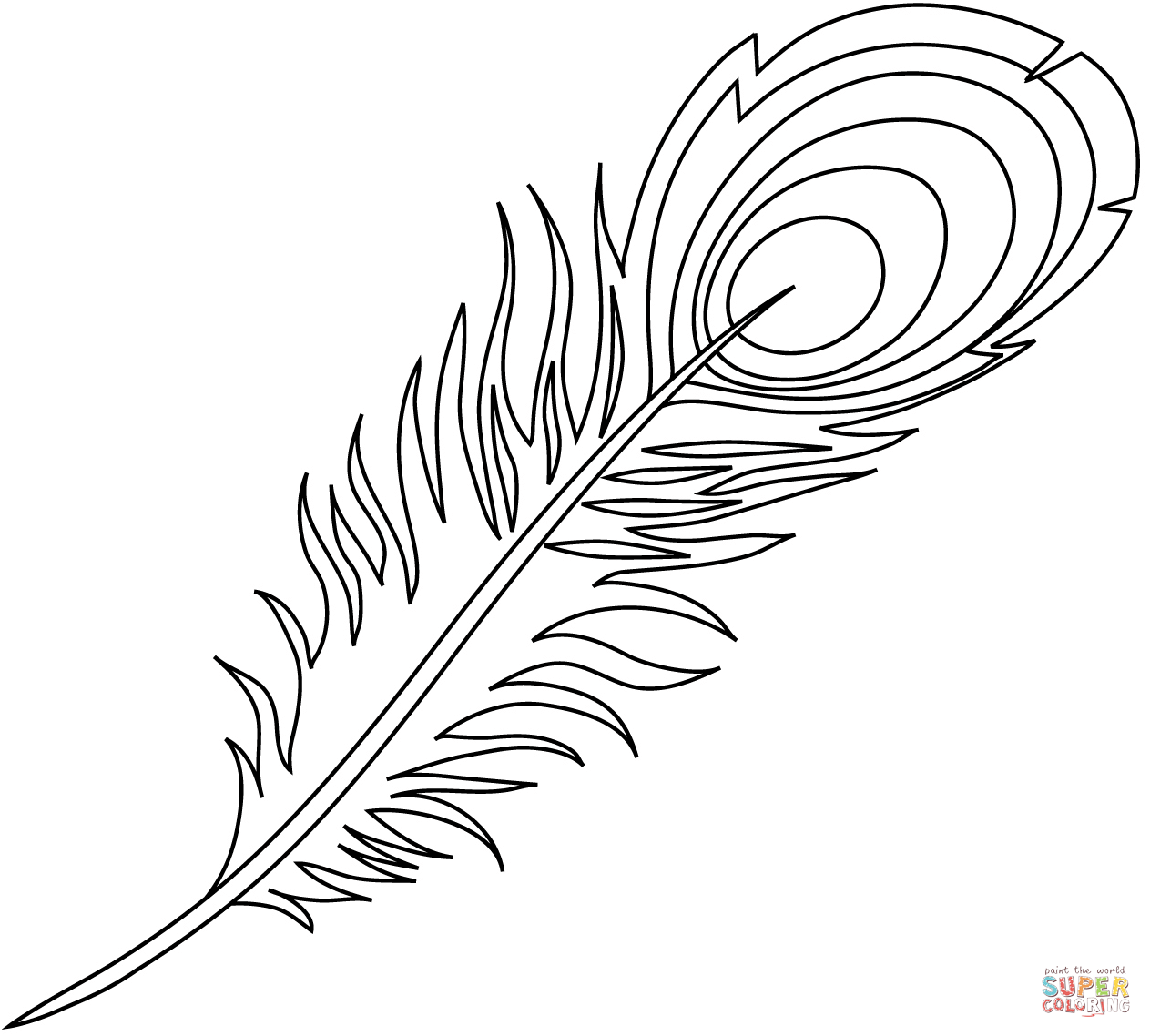 Peacock feather coloring page free printable coloring pages