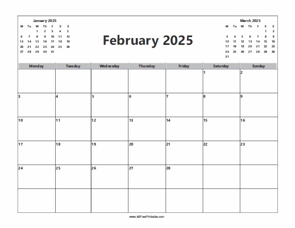 February calendar â free printable