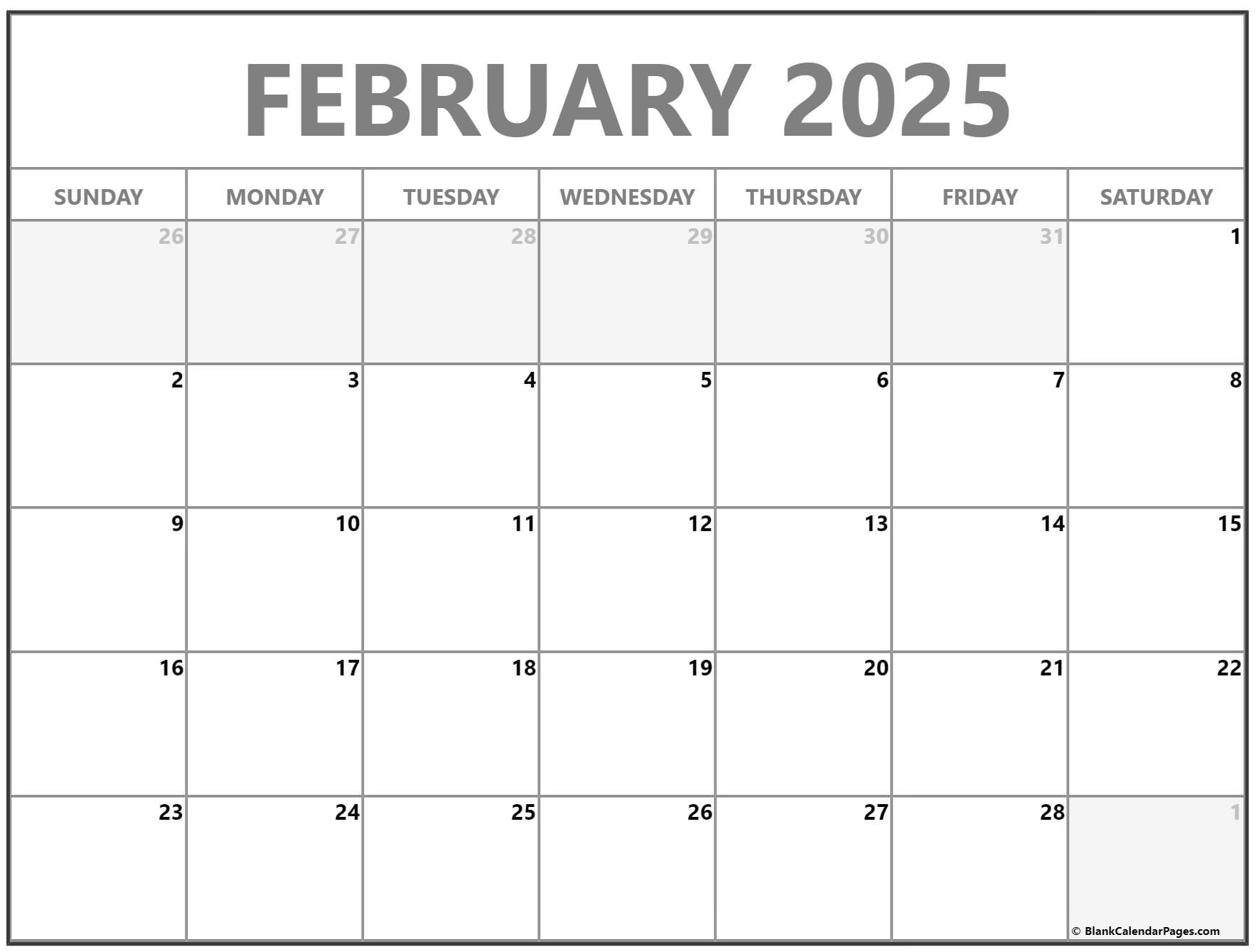 February calendar free printable calendar