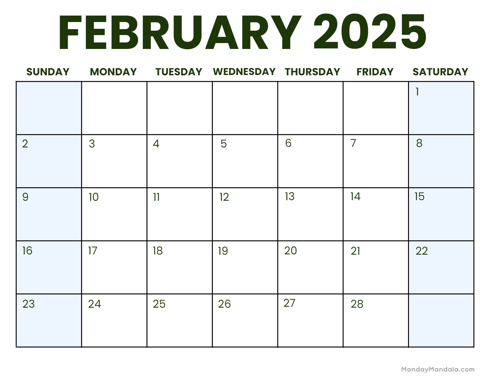 February calendar free pdf printables