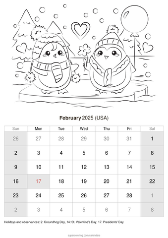 February calendar