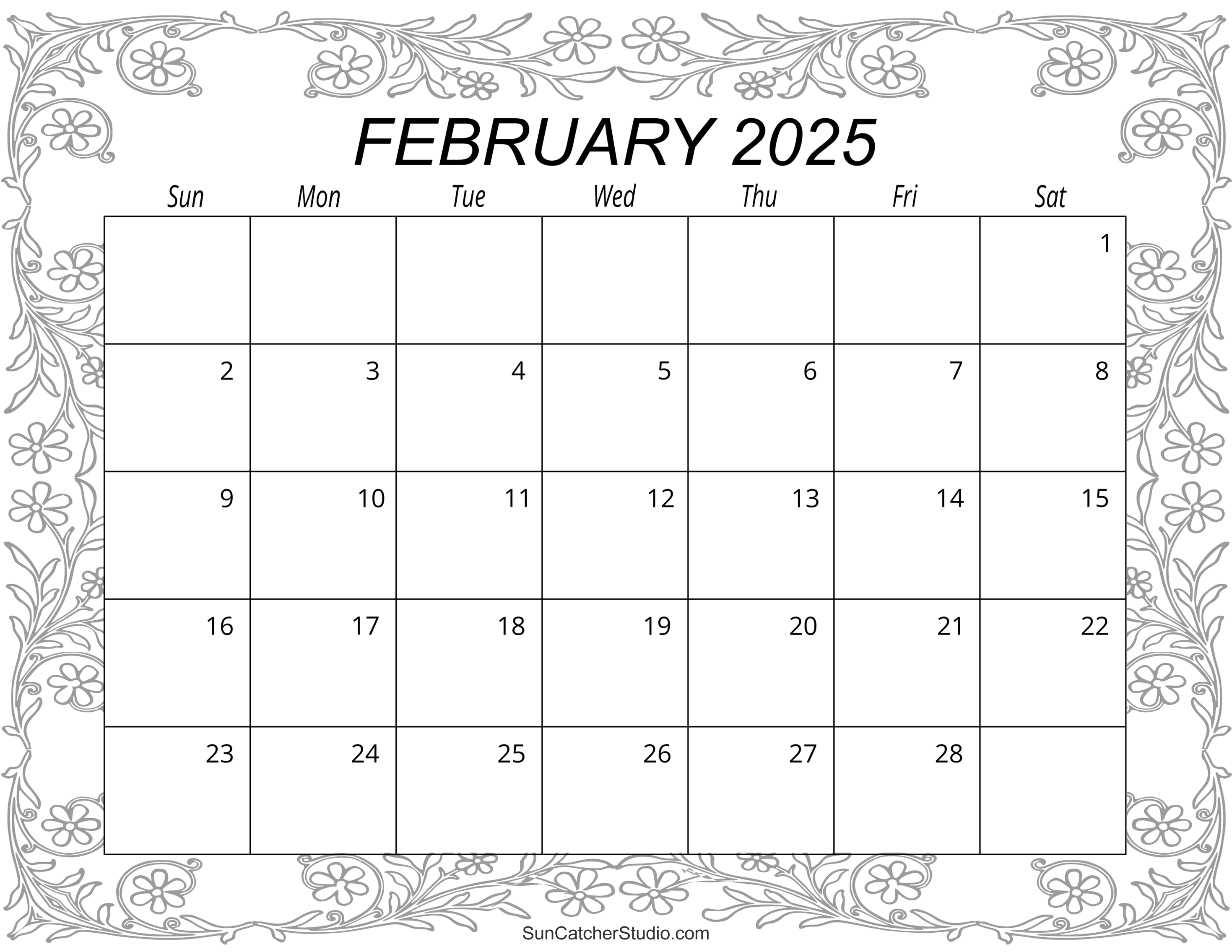 February calendar free printable â diy projects patterns monograms designs templates