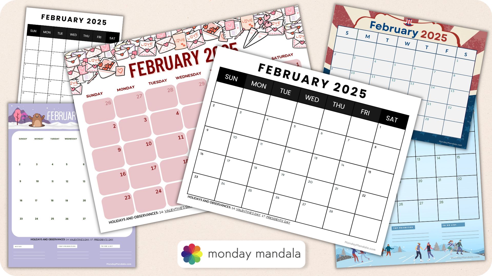 February calendar free pdf printables