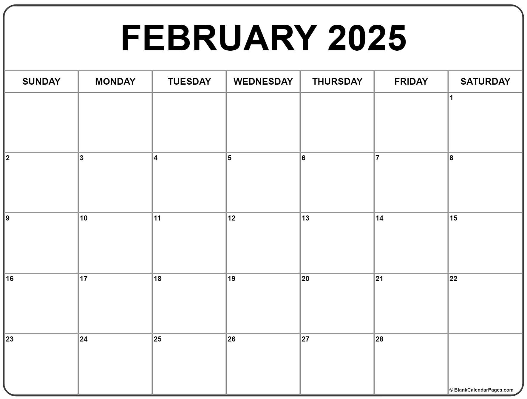 February calendar free printable calendar