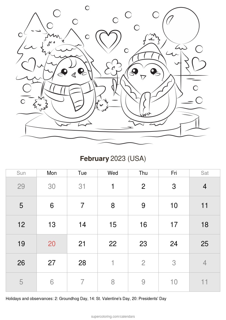 February calendar