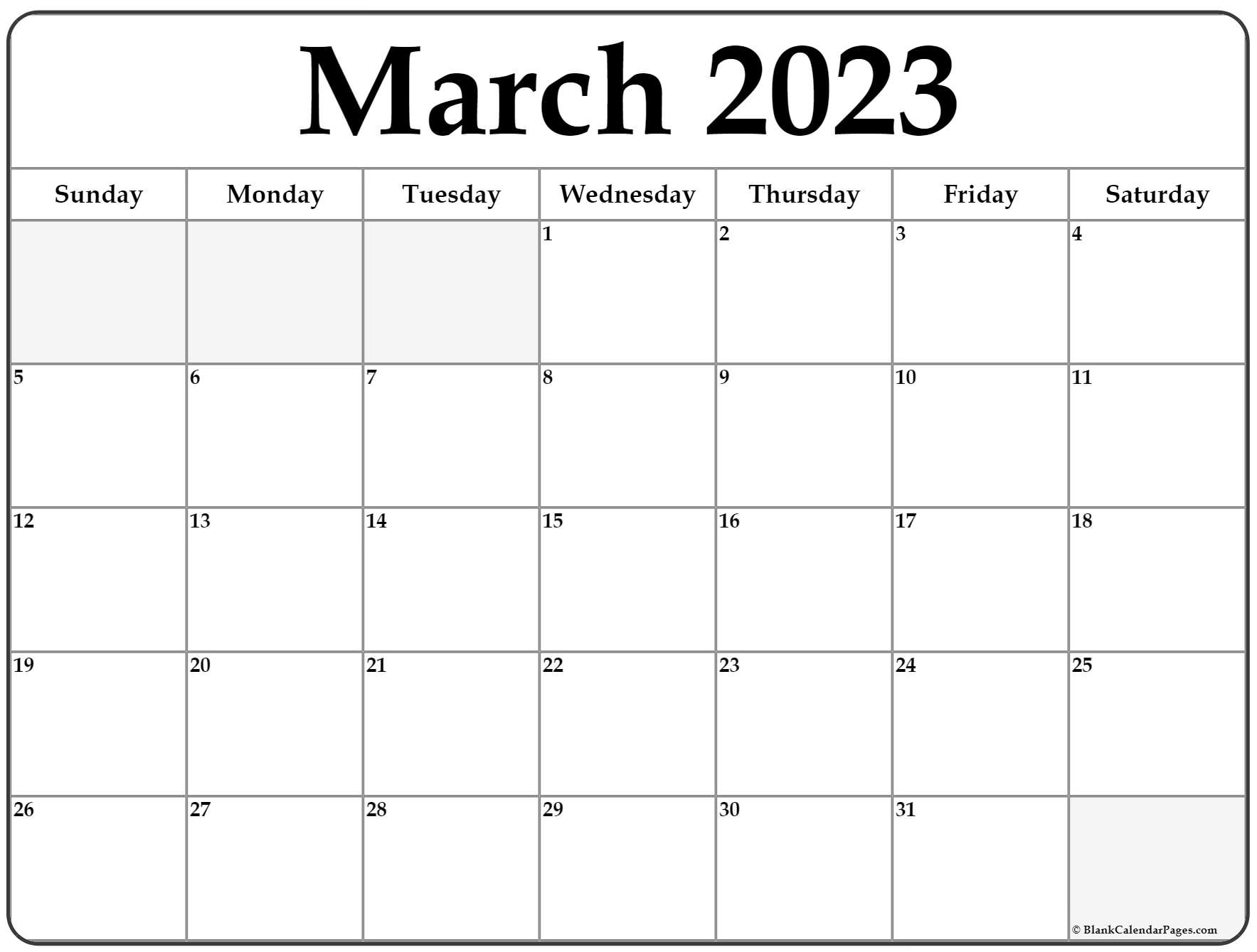 March calendar free printable calendar