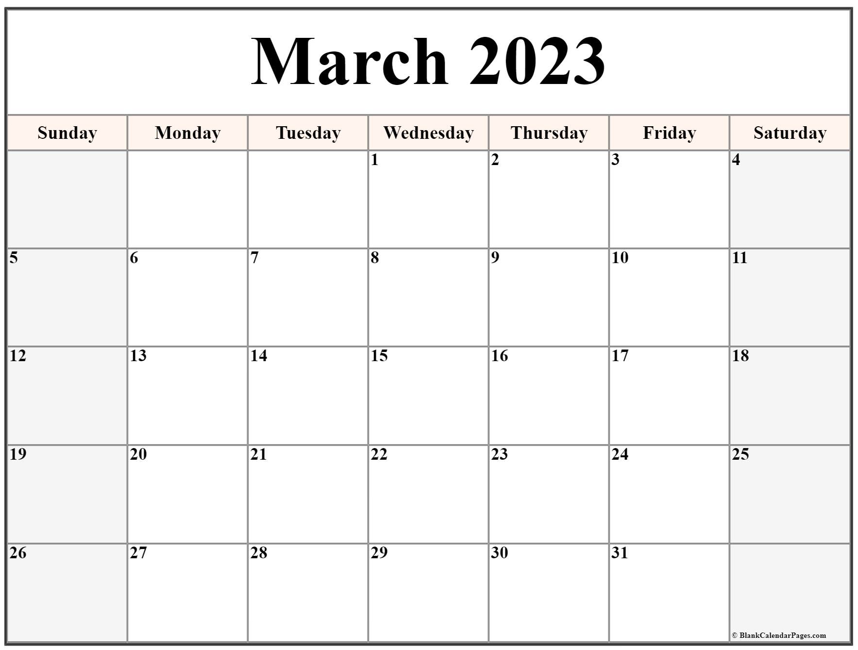 March calendar free printable calendar