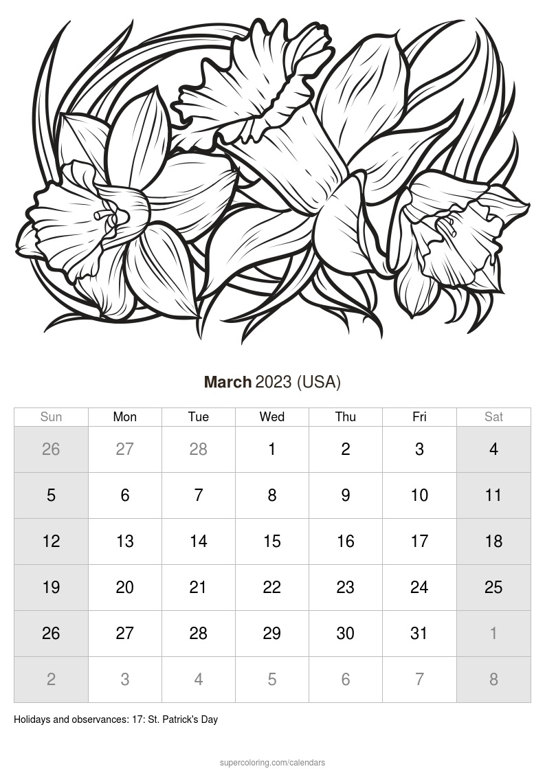 March calendar