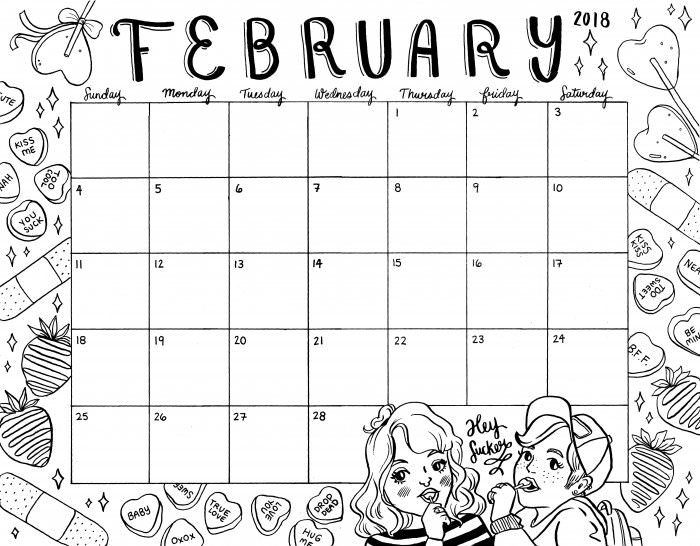 Rookie printable a february calendar