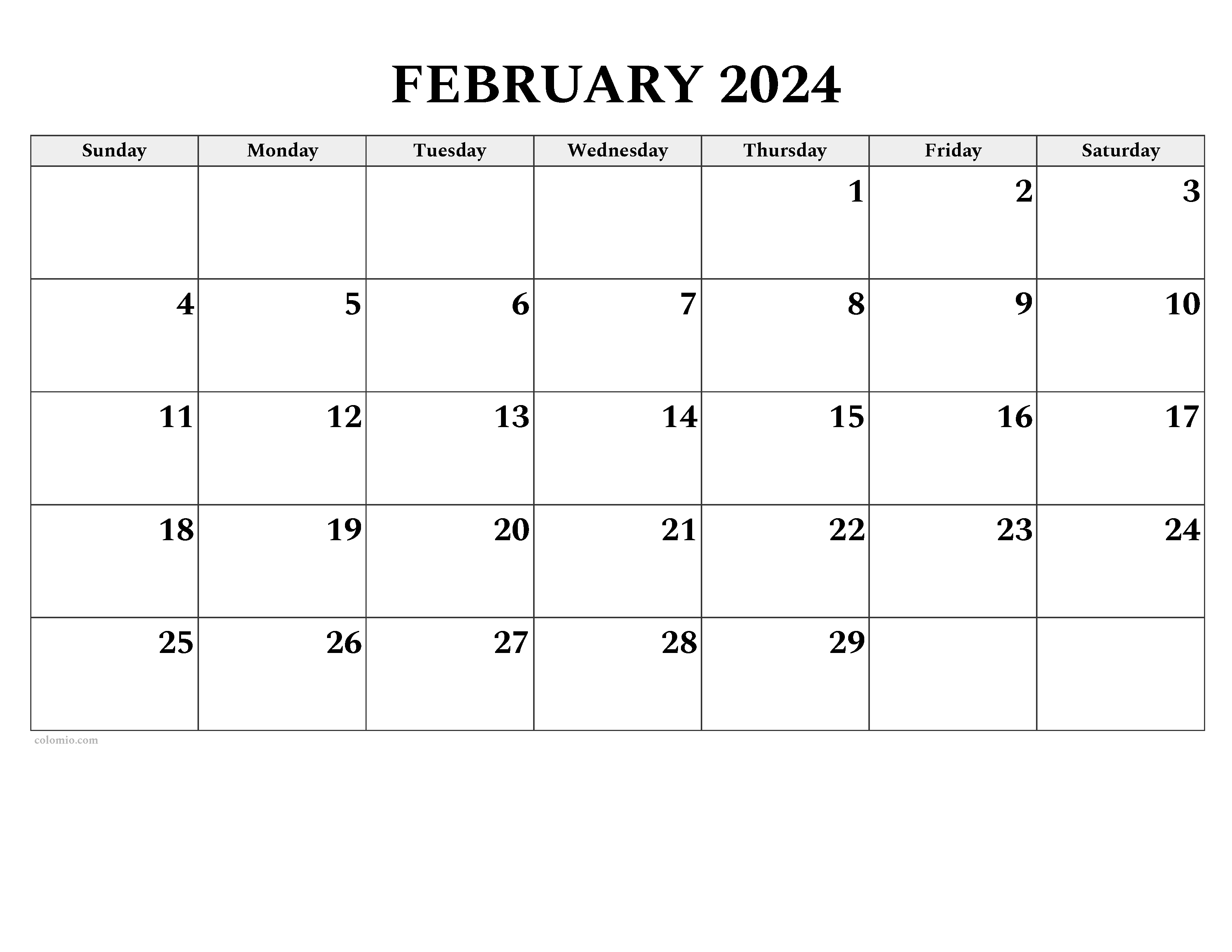 February calendar free printable pdf xls and png