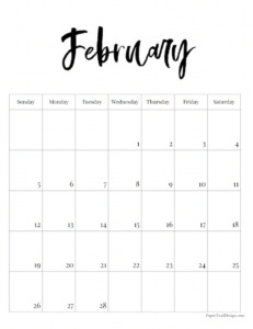 Free printable monthly calendar
