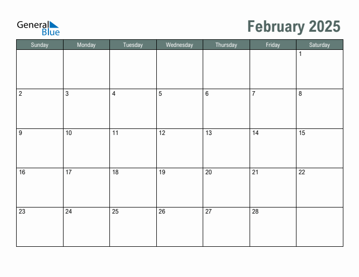 February monthly calendar pdf word excel