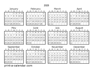 Download printable calendars