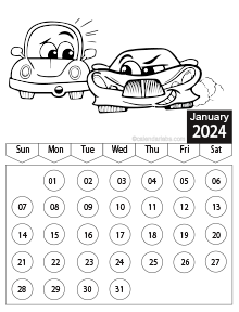 Printable coloring calendar pages