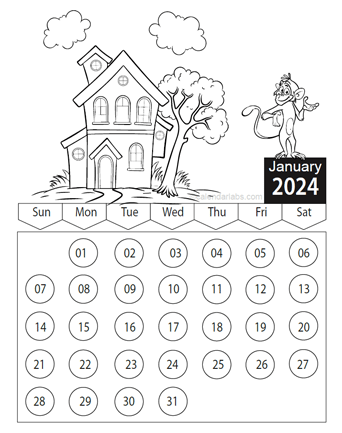 Coloring pages calendar