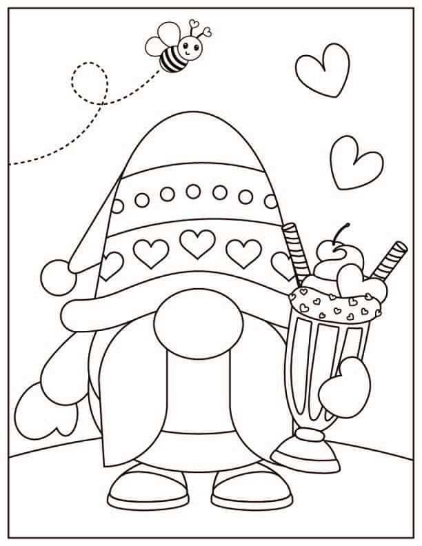 Free valentine gnomes coloring pages printable coloring pages cool coloring pages valentine coloring pages