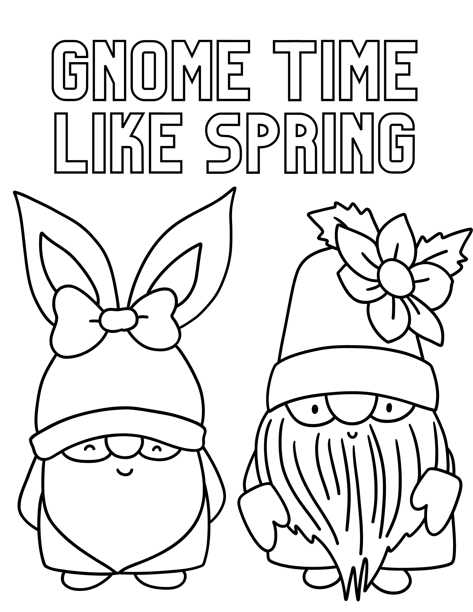 Celebrate the ing season with these fun spring gnomes coloring pages