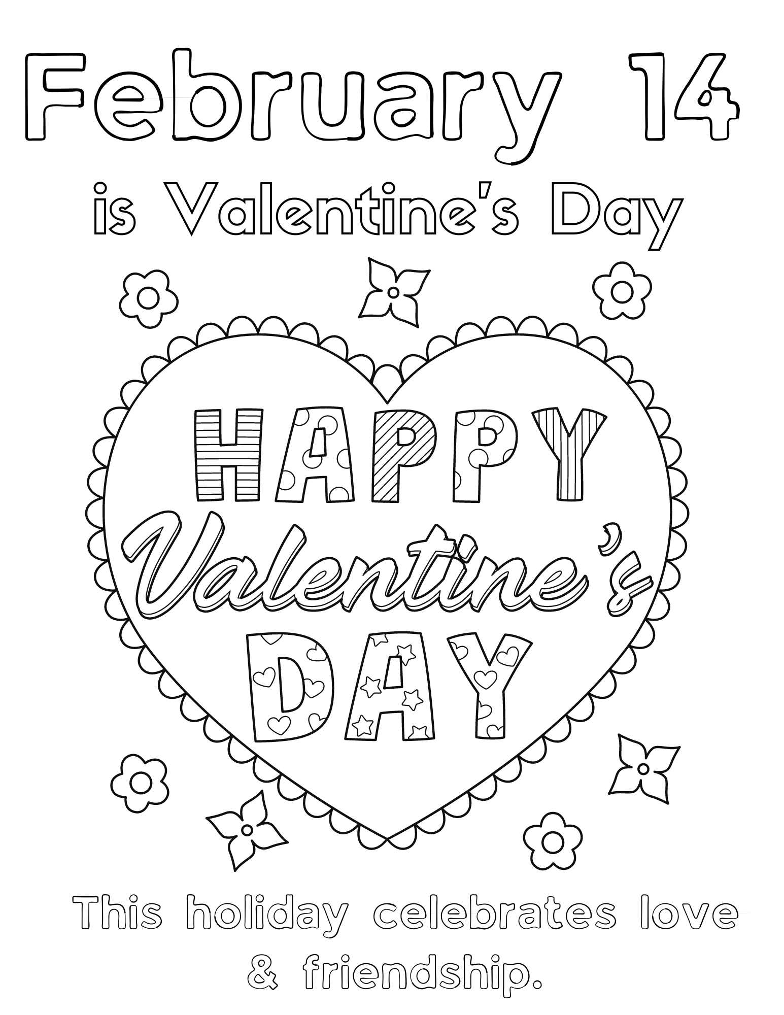 Free printable february coloring pages for kids and adults