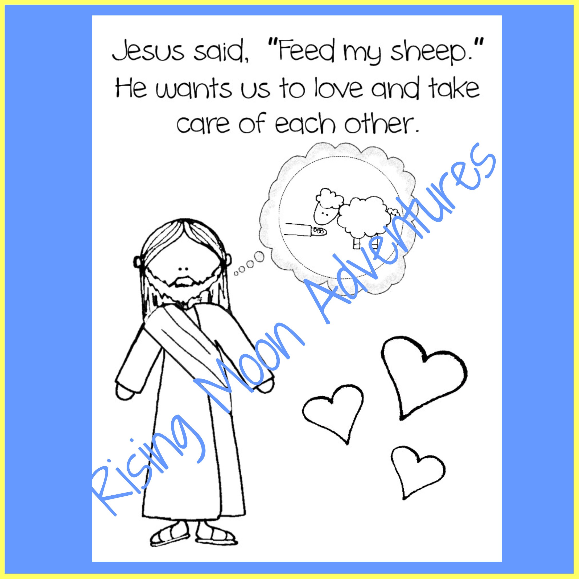 Jesus said feed my sheepcoloring page download