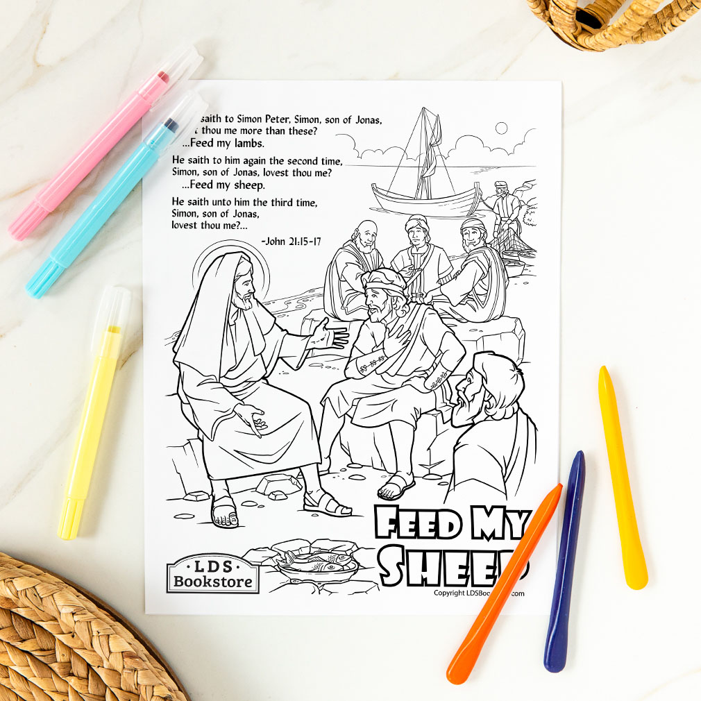 Feed my sheep coloring page