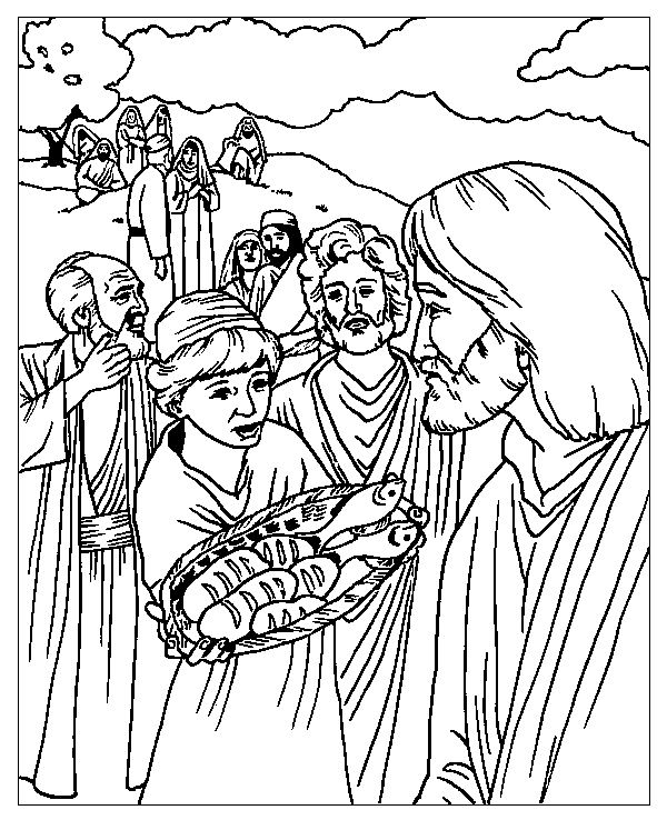 Feeding the coloring page sunday school coloring pages bible coloring pages coloring pages