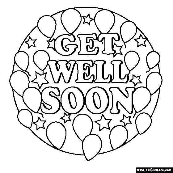 Get well soon coloring page