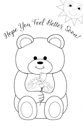 Printable get well cards for kids to color