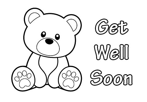 Teddy bear get well soon coloring pages