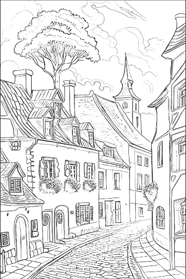 Polish village coloring page in coloring pages happy colors adult coloring