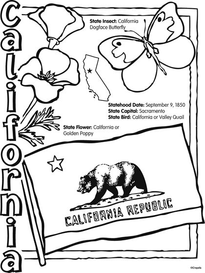 State of california free coloring page crayola in coloring pages free coloring pages california print