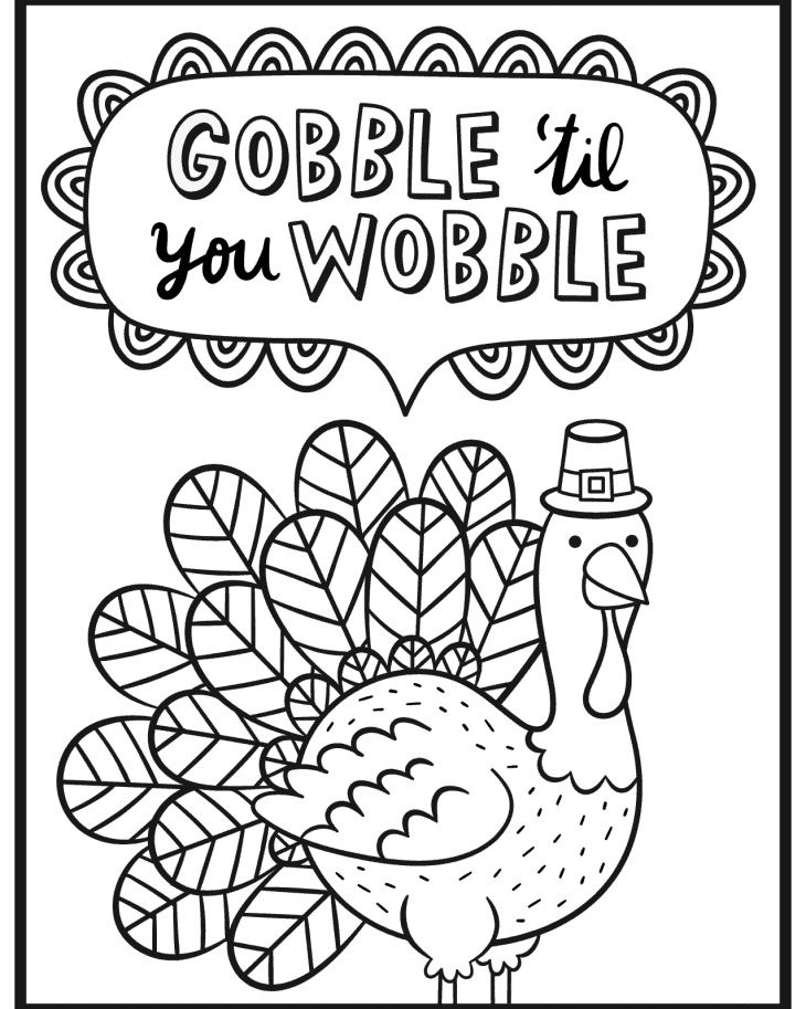 Free thanksgiving coloring pages for