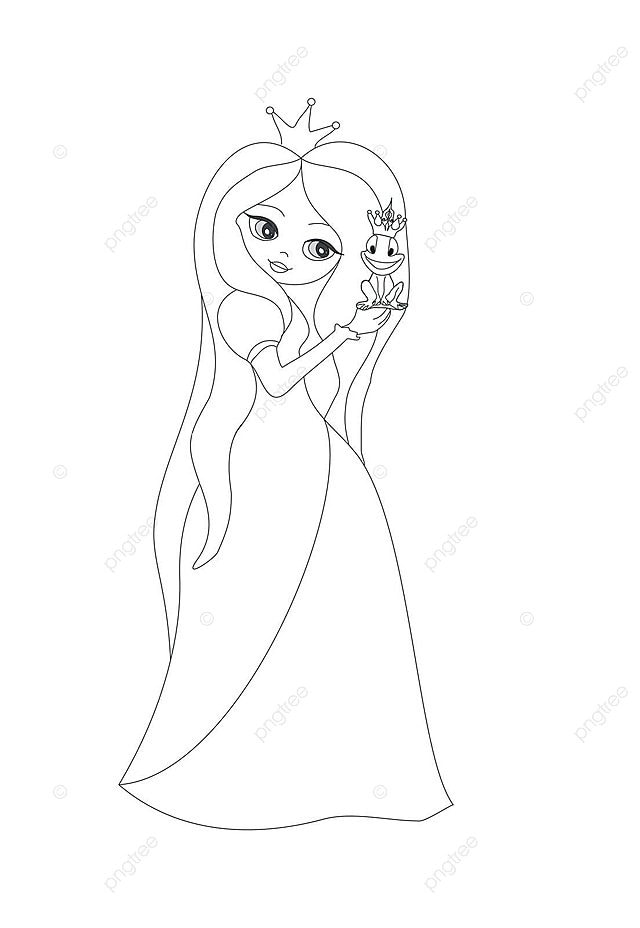 Princa encantadora y rana magnãfica libro para colorear cuento de cumpleaãos doodle vector png cumpleaãos cuento garabatear png y vector para dcargar gratis