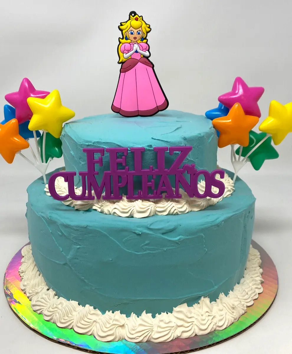 Super mario princess peach feliz cumpleanos topper de pastel nuevo new