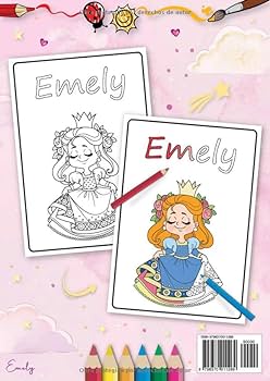 Emely libro de colorear personalizado para la princesa emely regalo de cumeaãos para niãa hija