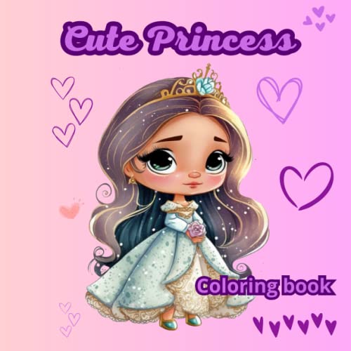 Cute princess coloring book libro de colorear para niãas y adultos diseãos de adorables princesas para colorear regalo cumpleaãos para niãas by lady bug