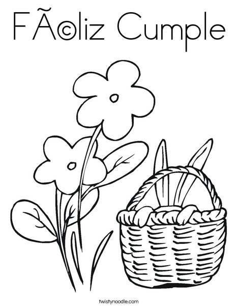 Fãliz cumple coloring page