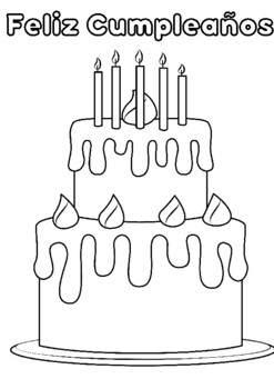 Feliz cumpleanos coloring sheet by ms corinnes spanish lessons tpt