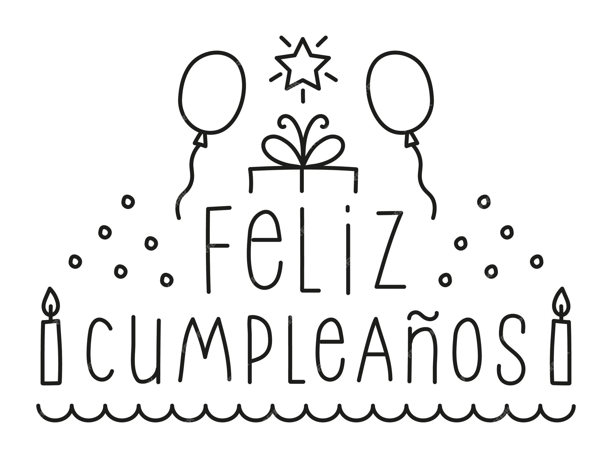 Premium vector feliz cumpleaãos letters vector illustration