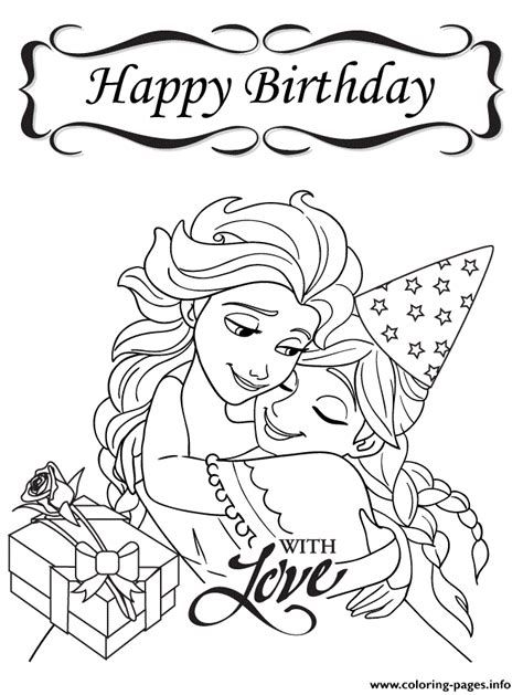 Happy birthday coloring pages with frogs