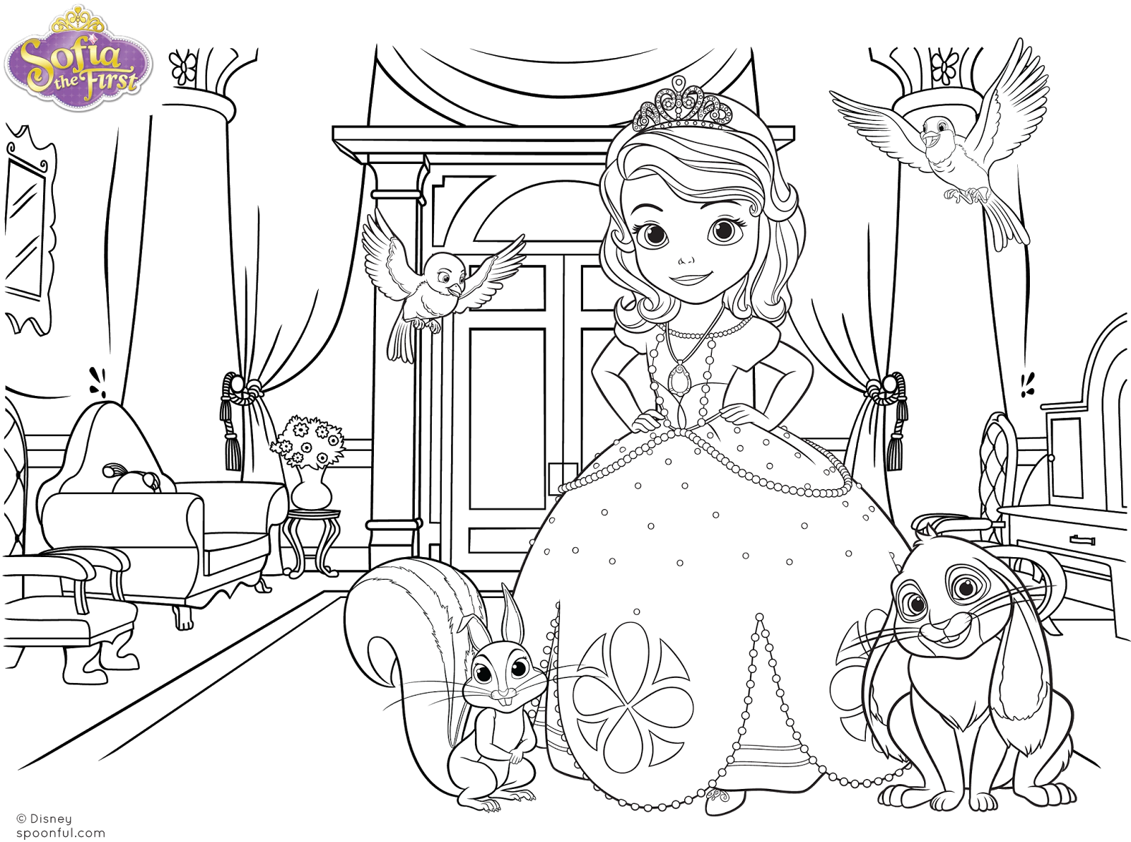 Cumpleaãos decorado de princesa sofãa tips de madre disney coloring pages princess coloring pages mermaid coloring pages