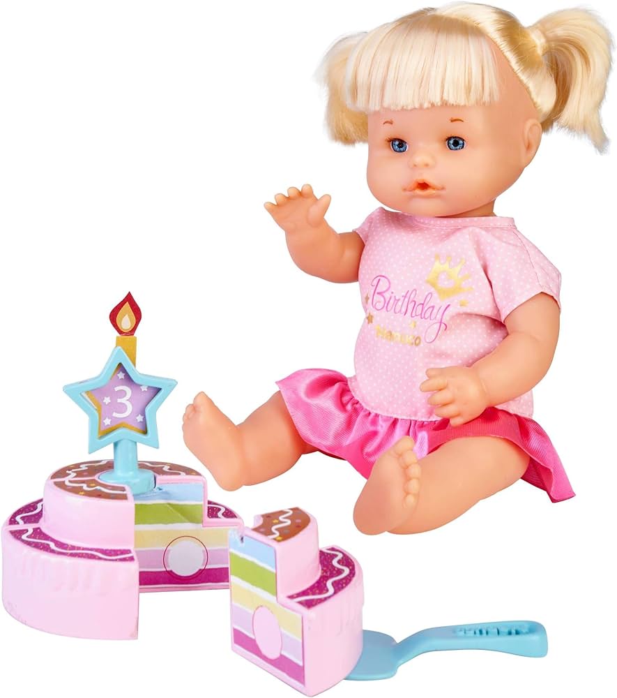 Nenuco happy birthday baby doll with birthday cake cute dress birthday crown doll toys games