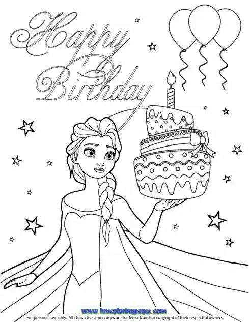 Pin by ivy cortes on cake happy birthday coloring pages frozen coloring pages elsa coloring pages