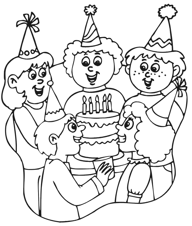 Birthday coloring page party scene dibujos de feliz cumpleaãos dibujos de cumpleaãos felicitaciãn de cumpleaãos imprimible